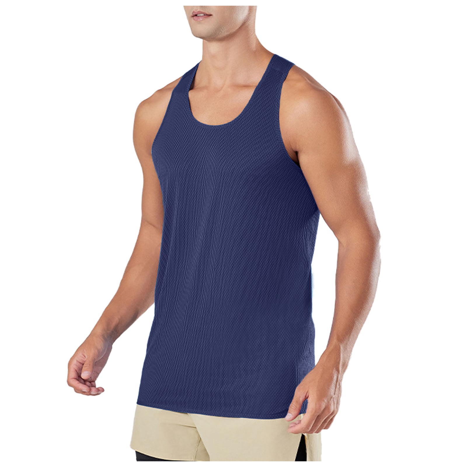 thumbnail image 4 of Chaleco sin mangas deportivo de verano para hombre: entrenamiento de baloncesto, poliéster, tallas S-XXL, secado rápido/transpirable, para exteriores., 4 of 7